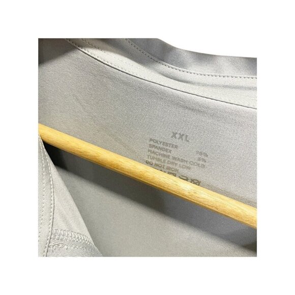 Mens Polo Shirt Performance Dri Fit Moisture Wicking XXL Light Gray - Picture 3 of 4